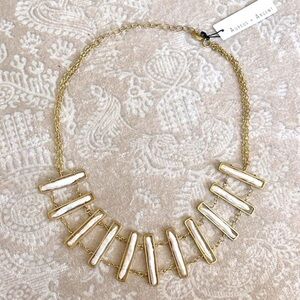 Brand New Aureus + Argent Biwa Pearl Necklace Gold Tone Banana Republic Tribal